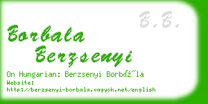 borbala berzsenyi business card